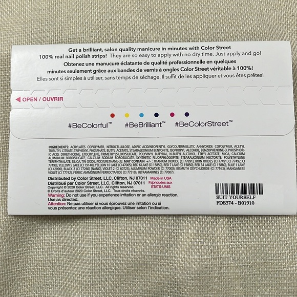 Color Street: Brand New Never Opened- Suit Yourself - Picture 3 of 3